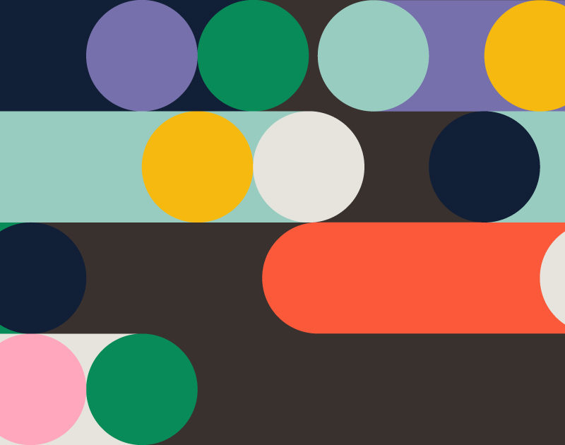Illustrated image of differnt round shapes and colors.