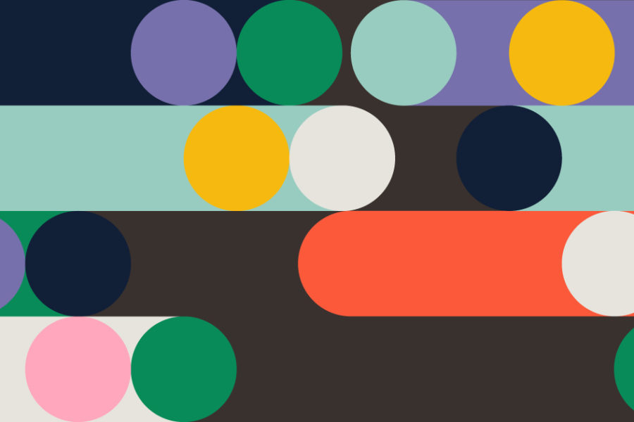 Illustrated image of differnt round shapes and colors.